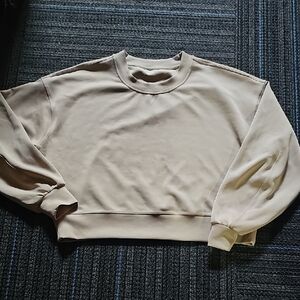 Lululemon Perfectly Oversized Cropped Crew SOFTSTREME SZ 6 TRNH Trench